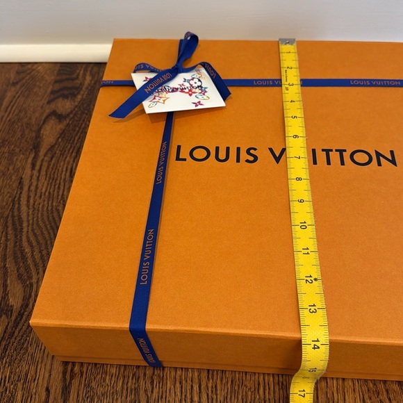 Louis Vuitton Gold Orange Blue Empty Shirt Gift Box Ribbon Gift Receipt Tag - Picture 12 of 13